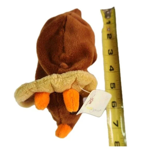 Plushland Vintage Triceratops Dinosaur Stuffed Animal Toy Brown Orange Cute Soft - Picture 4 of 10